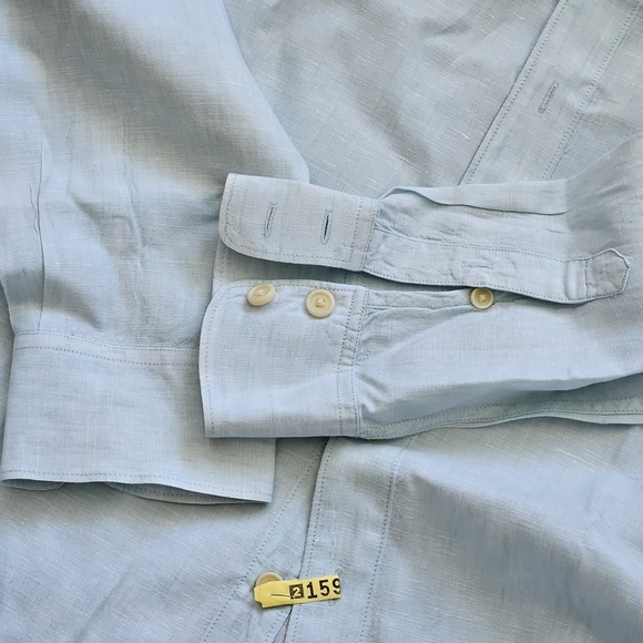 Tommy Bahama Mens Linen Shirt with long sleeves and collar XL Light Aqua - Picture 11 of 14